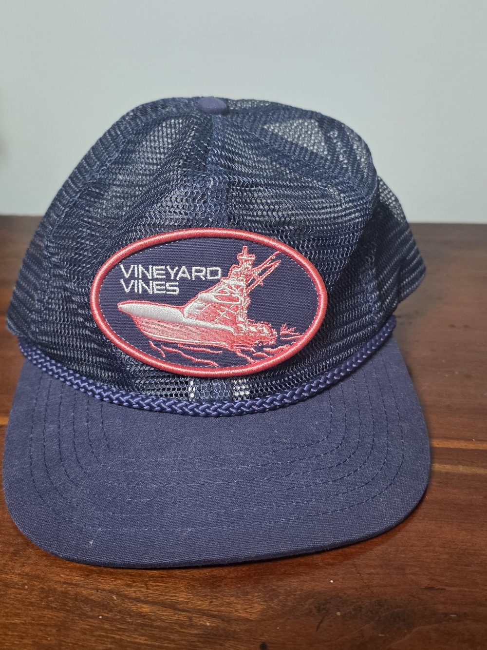 Vineyard Vines Men's Navy Boat Patch Trucker Hat